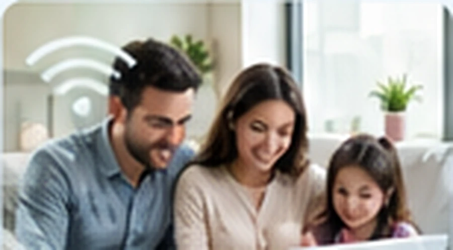 Familia utilizando internet en casa